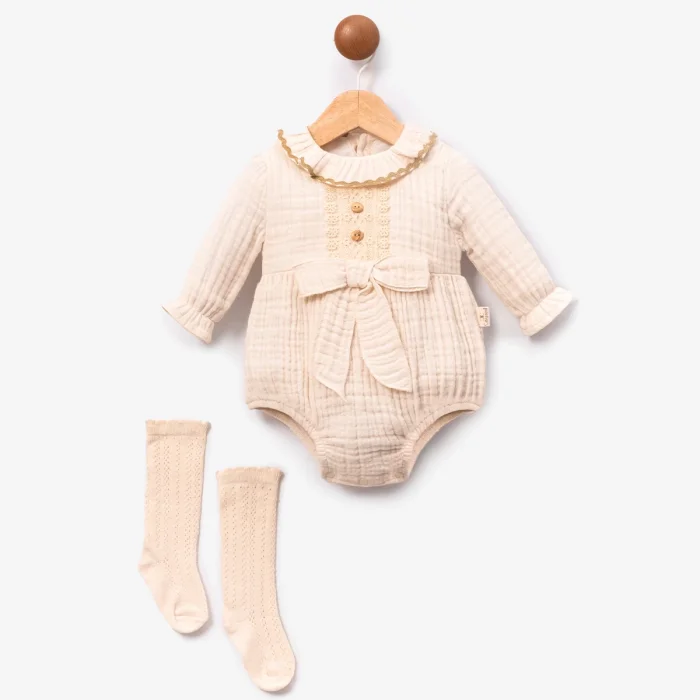 KIZ 6-9-12 AY 4KAT MÜSLİN ROMPER