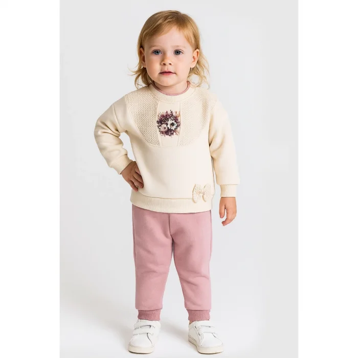 KIZ 9-24 AY ÇİÇEKLİ DANTELLİ TAKIM