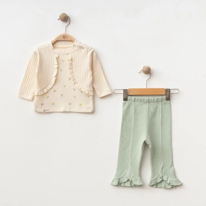 KIZ 6-24 AY FLOWERS BOLEROLU 2Lİ TAKIM