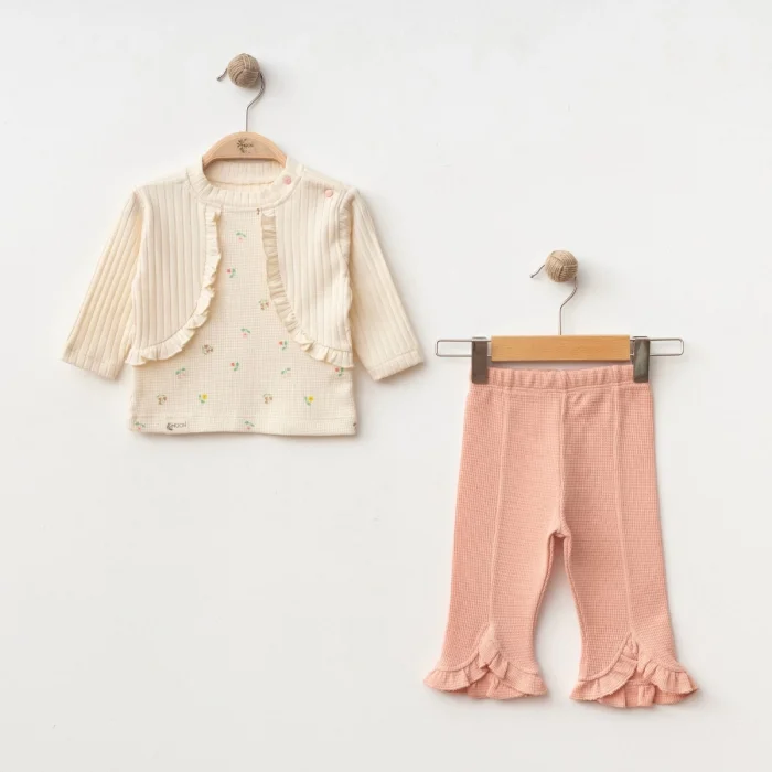 KIZ 6-24 AY FLOWERS BOLEROLU 2Lİ TAKIM