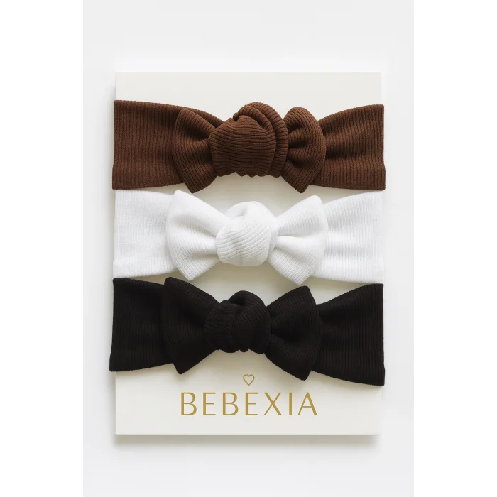 Kız Bebek 3’lü Bandana Seti (0-3 Yaş) | Pamuklu ve Elastik