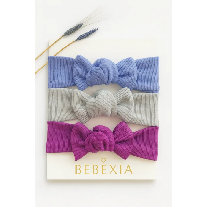 Kız Bebek 3’lü Bandana Seti (0-3 Yaş) | Pamuklu ve Elastik