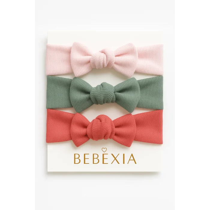 Kız Bebek 3’lü Bandana Seti (0-3 Yaş) | Pamuklu ve Elastik