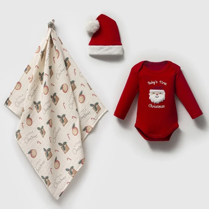 UNISEX 0-3 AY CHRISTMAS 3LÜ SET