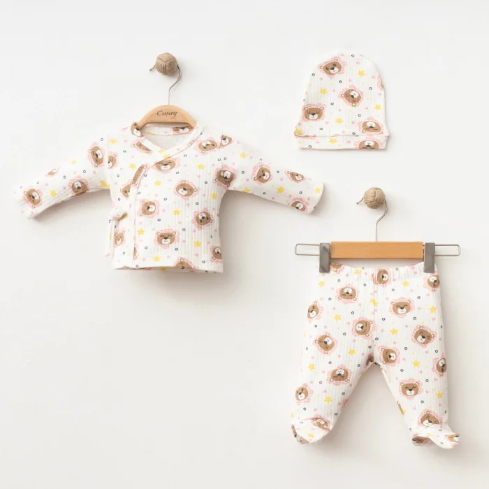 UNISEX 3-6 AY KÜÇÜK AYI 3LÜ KRUVAZE SET