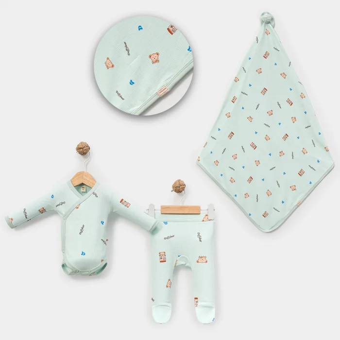 UNISEX 3-6 AY KÜÇÜK AYI 3LÜ KRUVAZE SET