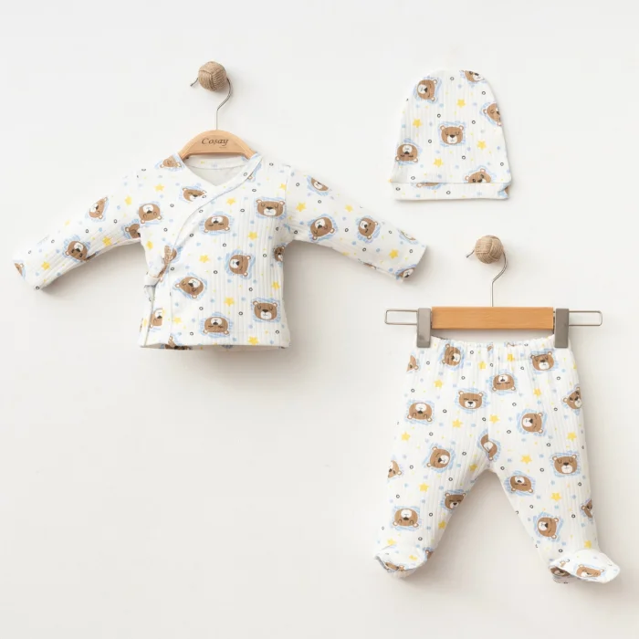 UNISEX 3-6 AY KÜÇÜK AYI 3LÜ KRUVAZE SET