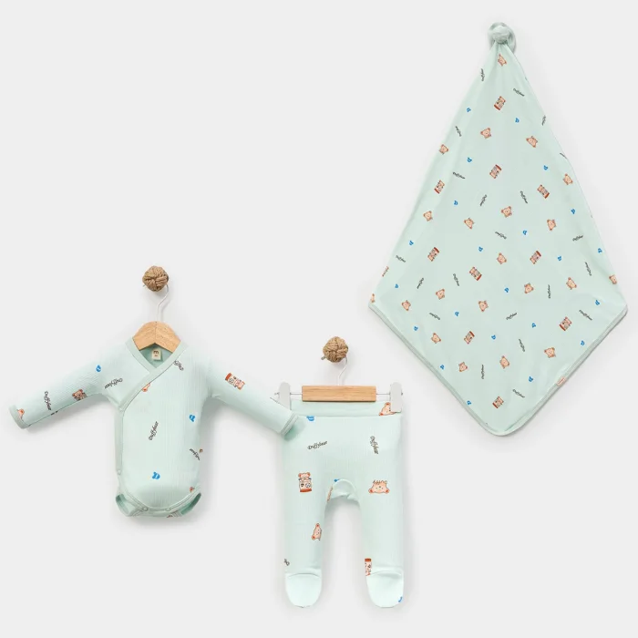 UNISEX 3-6 AY KÜÇÜK AYI 3LÜ KRUVAZE SET