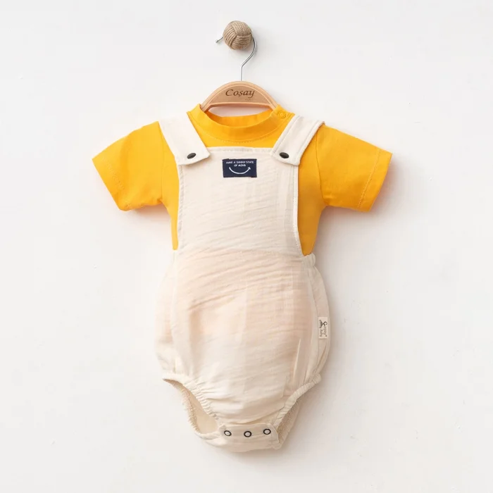 ERKEK 6-9-12 AY BODYLİ MÜSLİN ROMPER