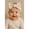 Bebexia Krem Tekli Bebek Bandana (0-3 Yaş) | Pamuklu & Esnek Kumaş