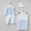 ERKEK 0-3 AY GOFRELİ BATTANİYE TULUM SET
