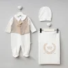 ERKEK 0-3 AY KRAVATLI BATTANİYE TULUM SET