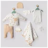 UNISEX 0-3 AY NATUREL YAPRAKLI 8Lİ SET