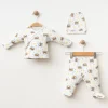 UNISEX 3-6 AY KÜÇÜK AYI 3LÜ KRUVAZE SET