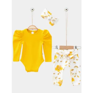 KIZ BEBEK ÇİÇEK BASKILI TAKIM