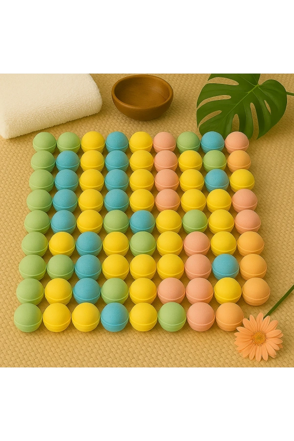 100 Adet 45 gram Nem Bombası – Cildi Nemlendiren ve Besleyen Banyo Bombası