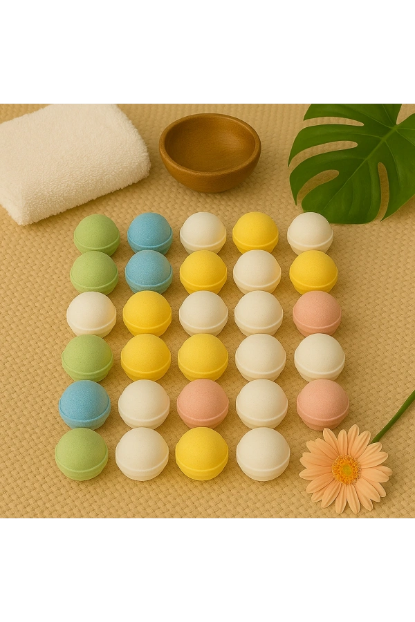 30 Adet 50 Gram Nem Bombası – Cildi Nemlendiren ve Besleyen Banyo Bombası