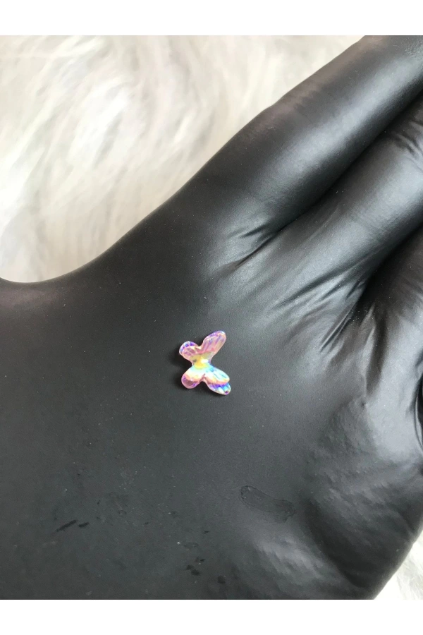20 Adet Renkli Kelebek Charm Tırnak Süsü