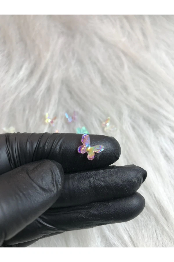 20 Adet Renkli Kelebek Charm Tırnak Süsü
