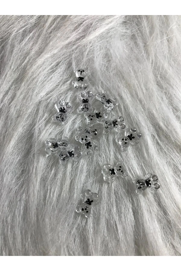Yarı Şeffaf 3D Ayıcık Charm Tırnak Süsleri – 20 Adet