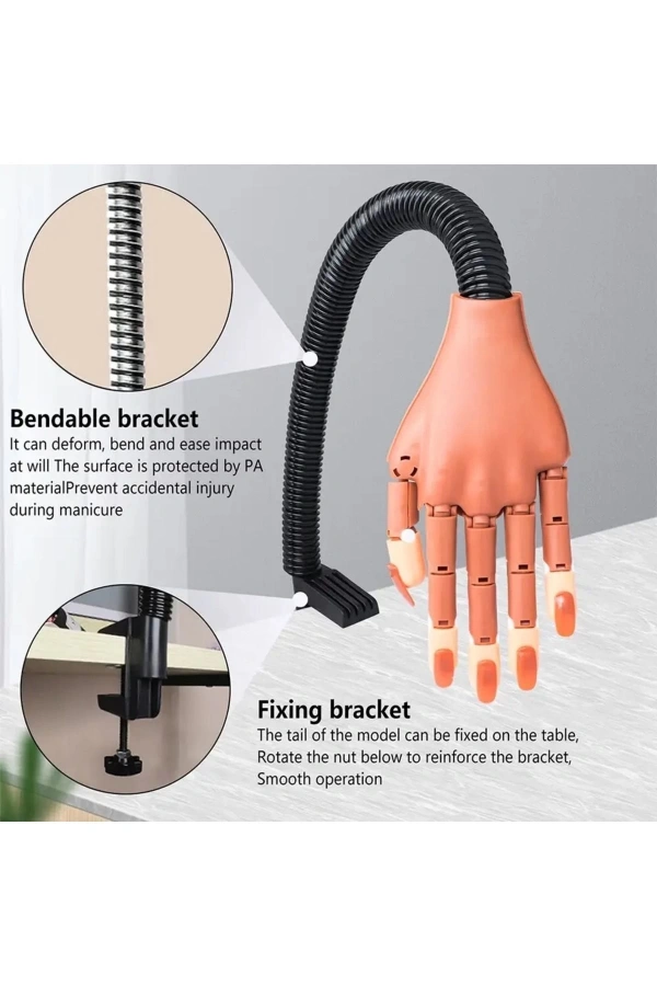 Profesyonel Esnek Sabitlenebilir Manikür Eğitim Eli