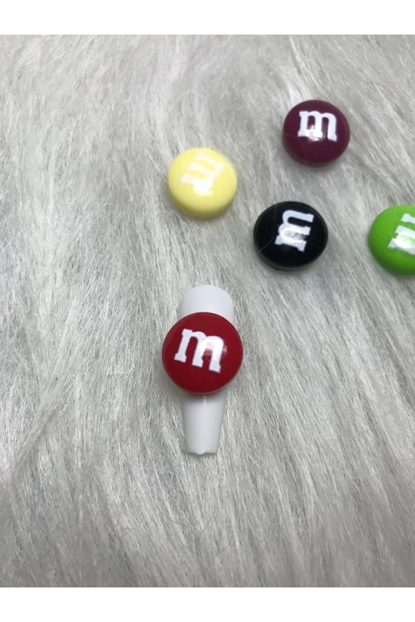 Renkli 3D Şeker Görünümlü Charm Tırnak Süsü – 5 Adet