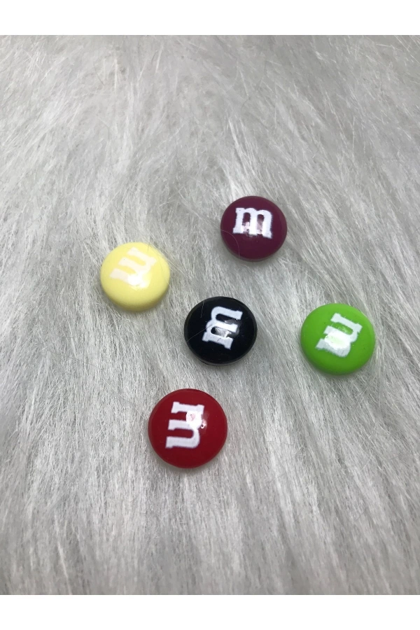 Renkli 3D Şeker Görünümlü Charm Tırnak Süsü – 5 Adet