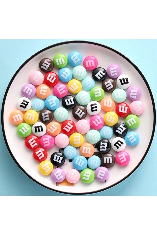 Renkli 3D Şeker Görünümlü Charm Tırnak Süsü – 5 Adet