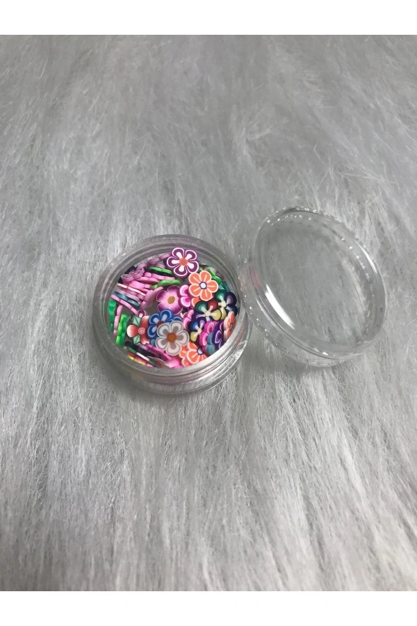 Renkli Çiçek Desenli Nail Art Süsleri