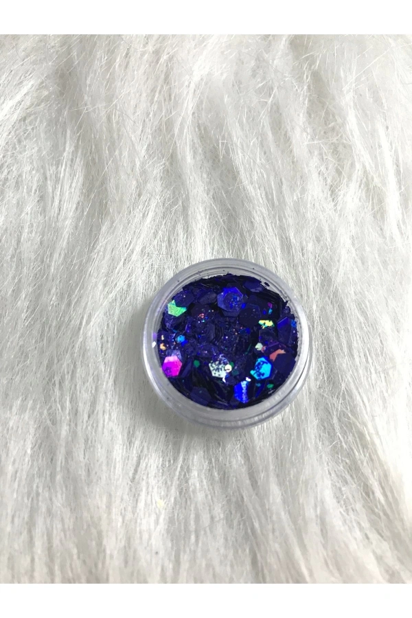 Mavi Holografik Nail Art Süsleri – Parlak ve Işıltılı