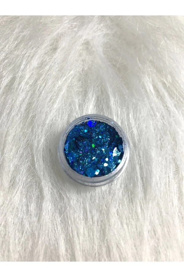 Okyanus Mavisi Holografik Nail Art Süsleri – Parlak ve Işıltılı