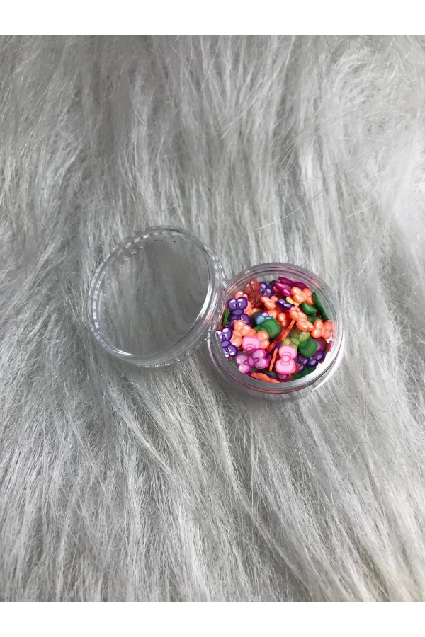 Renkli Polimer Fiyonk Nail Art Süsleri