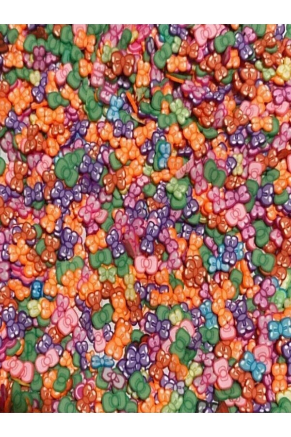 Renkli Polimer Fiyonk Nail Art Süsleri