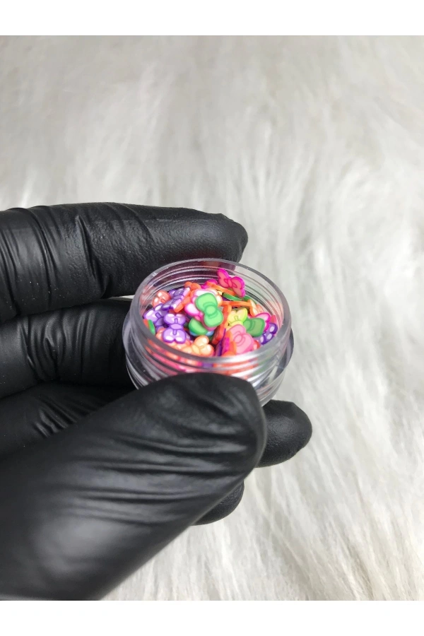 Renkli Polimer Fiyonk Nail Art Süsleri