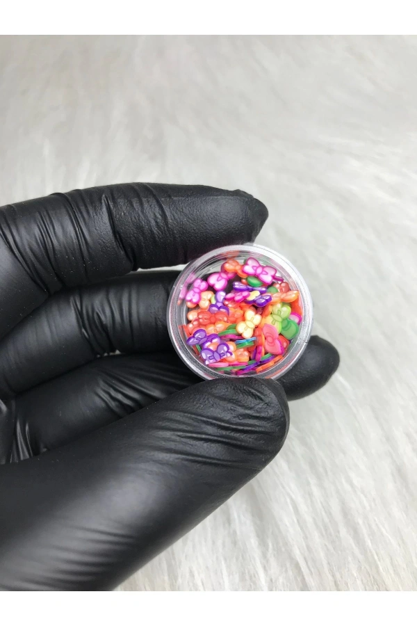 Renkli Polimer Fiyonk Nail Art Süsleri