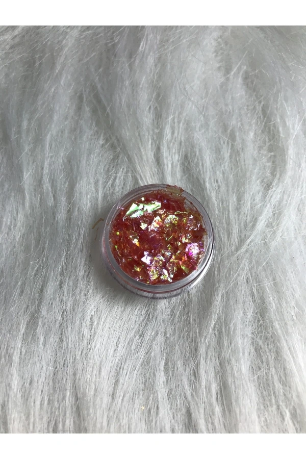 Turuncu Holografik Kırılmış Folyo Nail Art Süsleri – Parlak ve Işıltılı