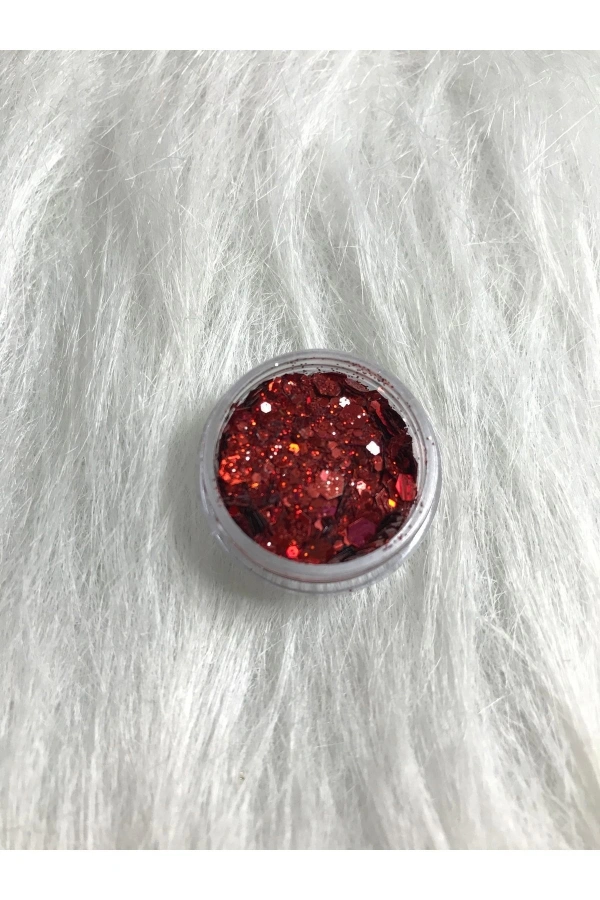 Kırmızı Holografik Nail Art Süsleri – Parlak ve Işıltılı