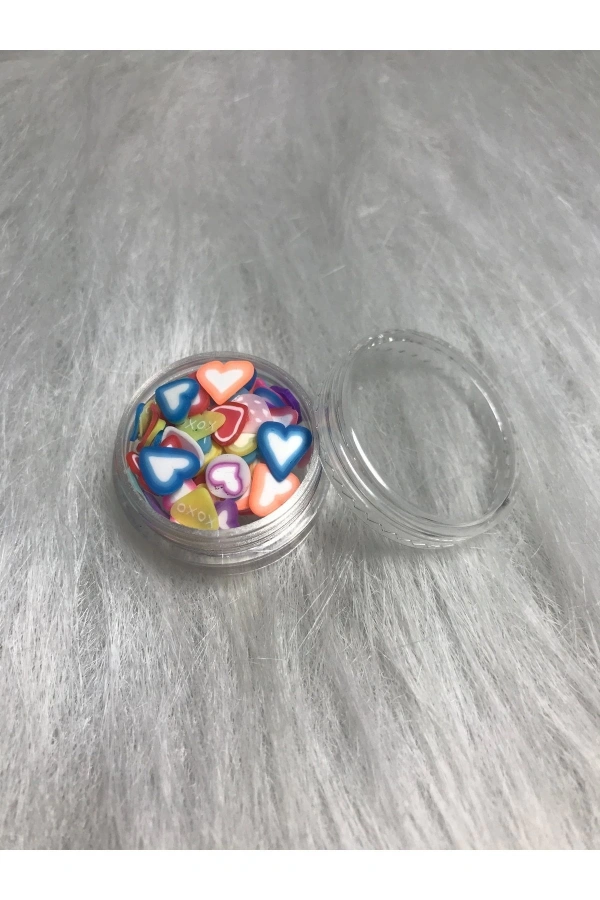 Renkli Polimer Kalp Nail Art Süsleri