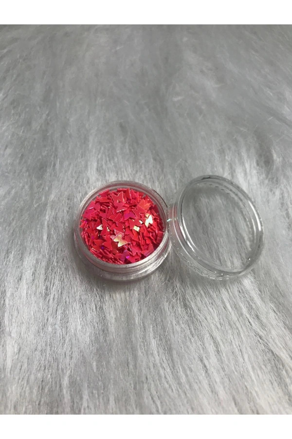 Kırmızı Holografik Kelebek Nail Art Süsleri – 1000+ Adet