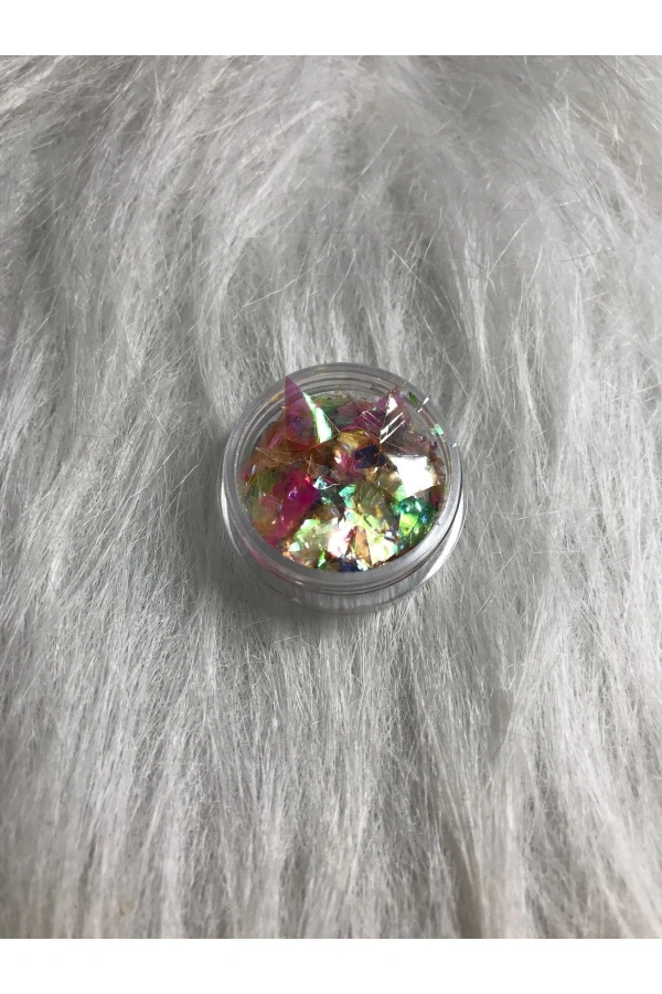 Çok Renkli Holografik Kırılmış Folyo Nail Art Süsleri – Parlak ve Işıltılı