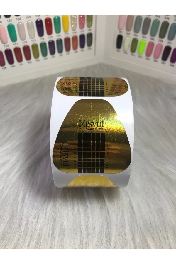 Profesyonel Tırnak Şablonu – Altın Renk (500lü Rulo)