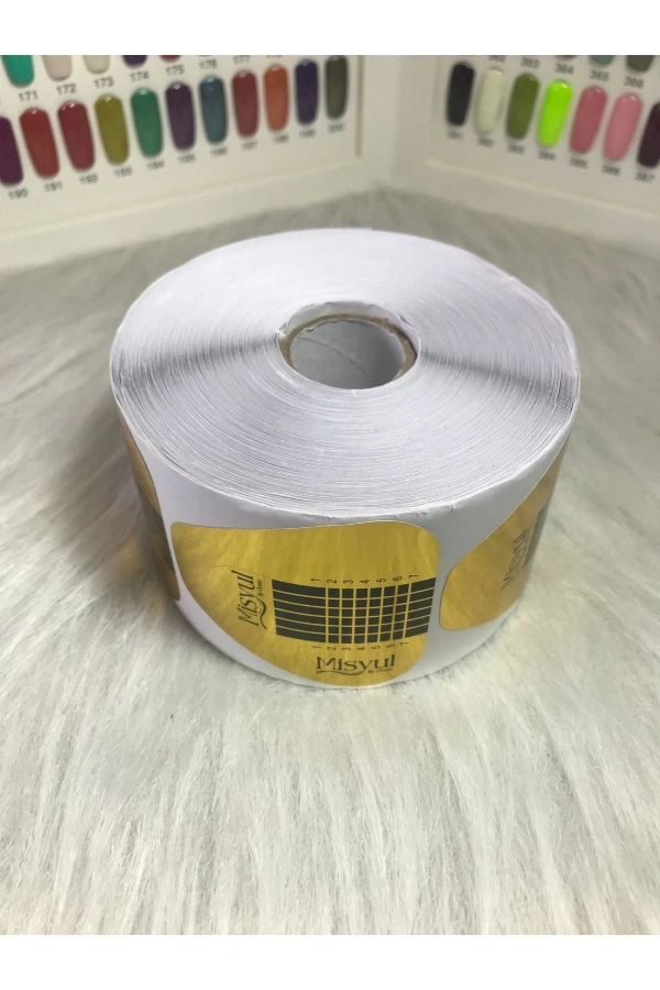 Profesyonel Tırnak Şablonu – Altın Renk (500lü Rulo)