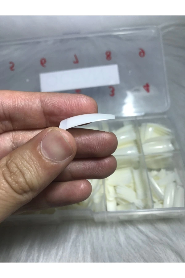 Yarım Ay Kemik Renk Tips – 10 Boy Seçeneği - 500 Adet
