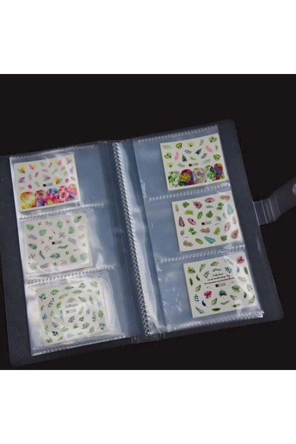 Şeffaf Sticker Albümü – Nail Art Sticker ve Dekoratif Etiket Düzeni
