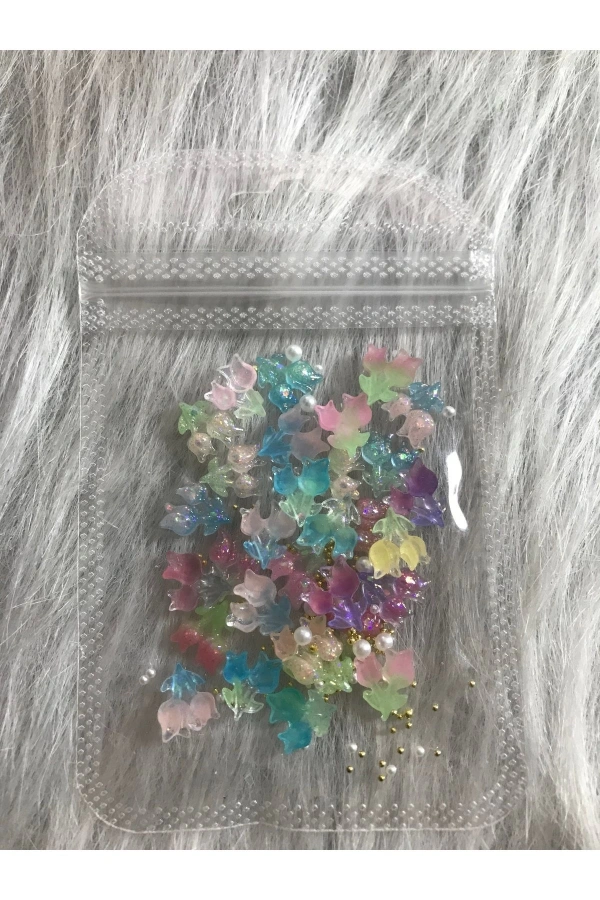 Renkli Lale Charm Tırnak Süsü