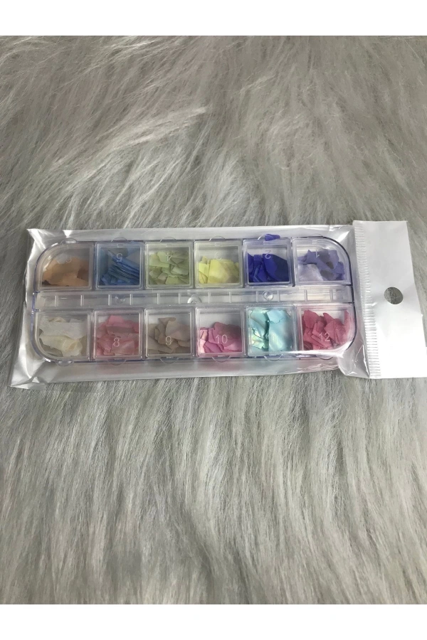 12 Renk Sedefli Deniz Kabuğu Nail Art Süsleme Seti