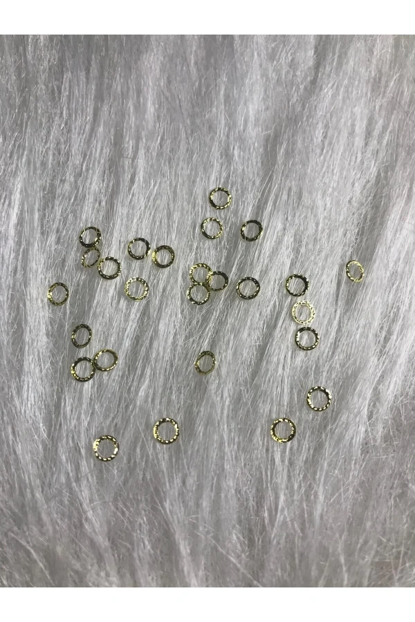 Altın Metal Halka Nail Art Süsleri - 50 Adet