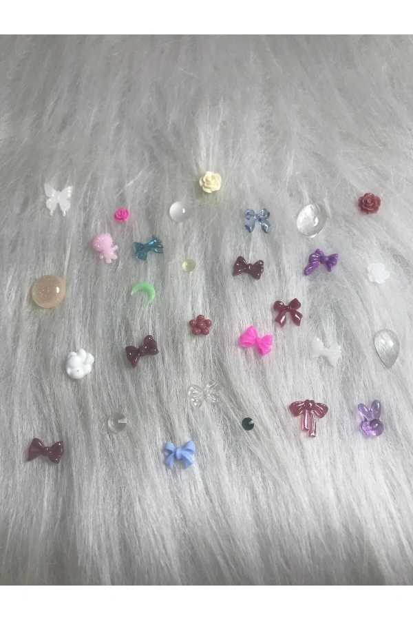 Karışık Figürlü Nail Art Charm Seti - 20 Adet