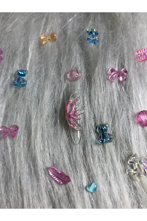 20 Adet Hologramlı ve Karışık Figür Charm Tırnak Süsü