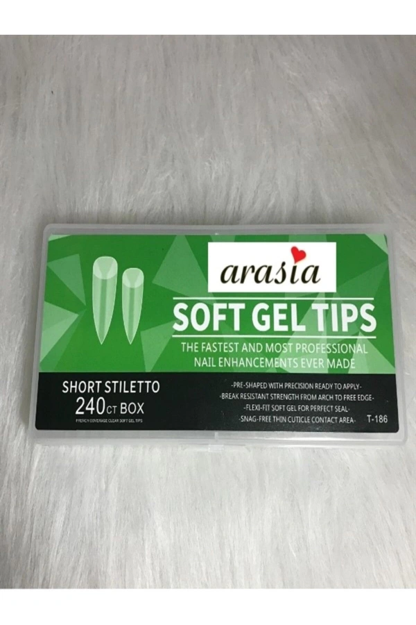 Şeffaf Stiletto Jel Tips Seti - 240 Adet